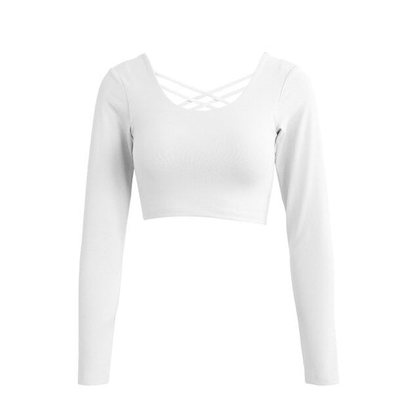 Quick-drying Sport Long Sleeve Yoga Shirt - Cross Design