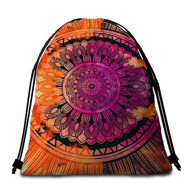 Mandala Round Beach Towel