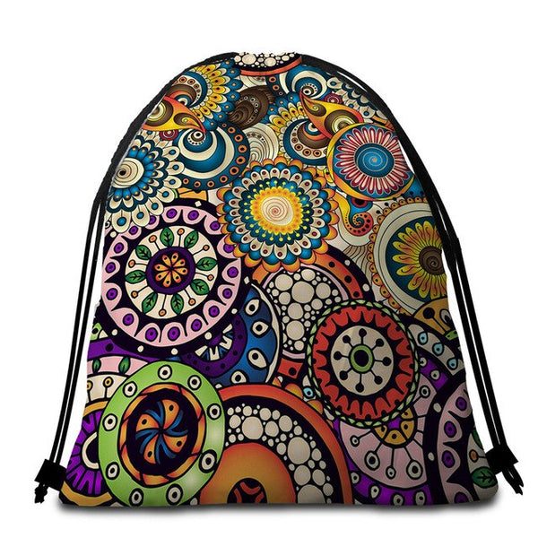 Mandala Round Beach Towel