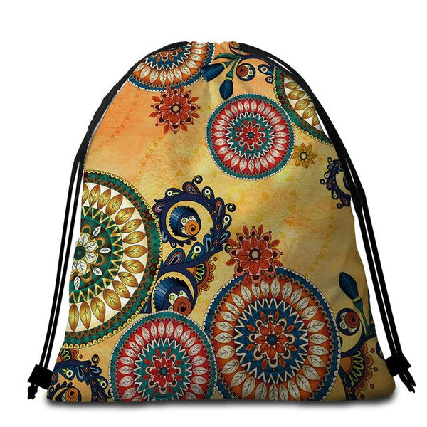 Mandala Round Beach Towel