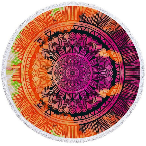 Mandala Round Beach Towel