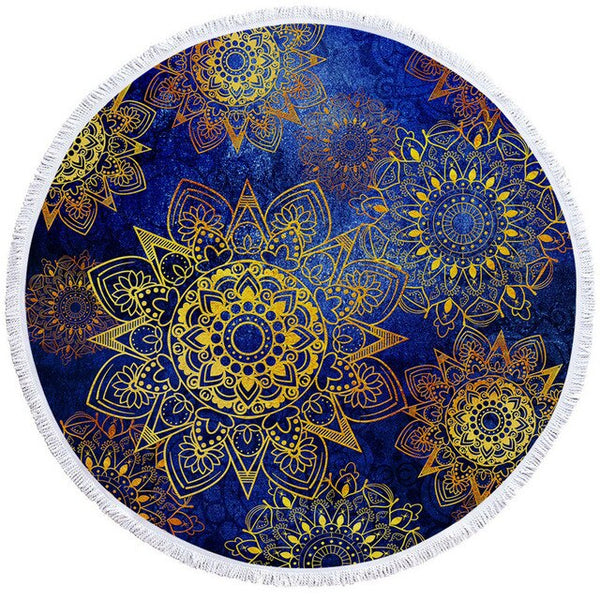 Mandala Round Beach Towel