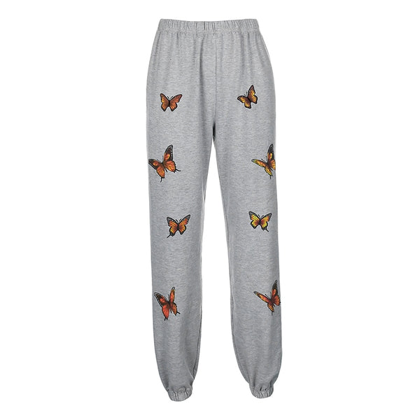 Rapcopter Butterfly Print Casual Women Jogger Sporty Sweatpants High Waist Hip Hop Harem Pants Female Streetwear Trousers Summer