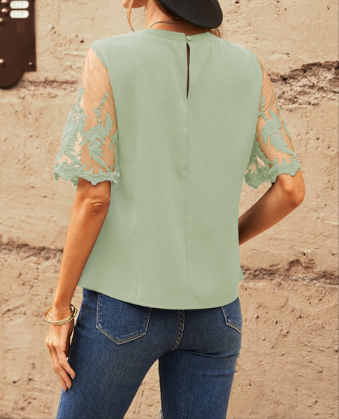 Half Sleeve Round Neck Blouse