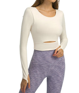 Cut Out Front Crop Yoga Tee